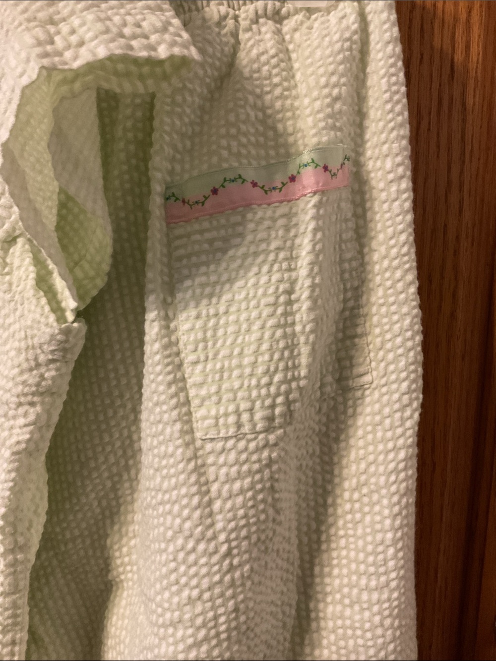 Vintage mint/white gingham ladies pajamas size large - Picture 4 of 4
